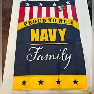 Decorative Flag Proud to be a Navy Family New